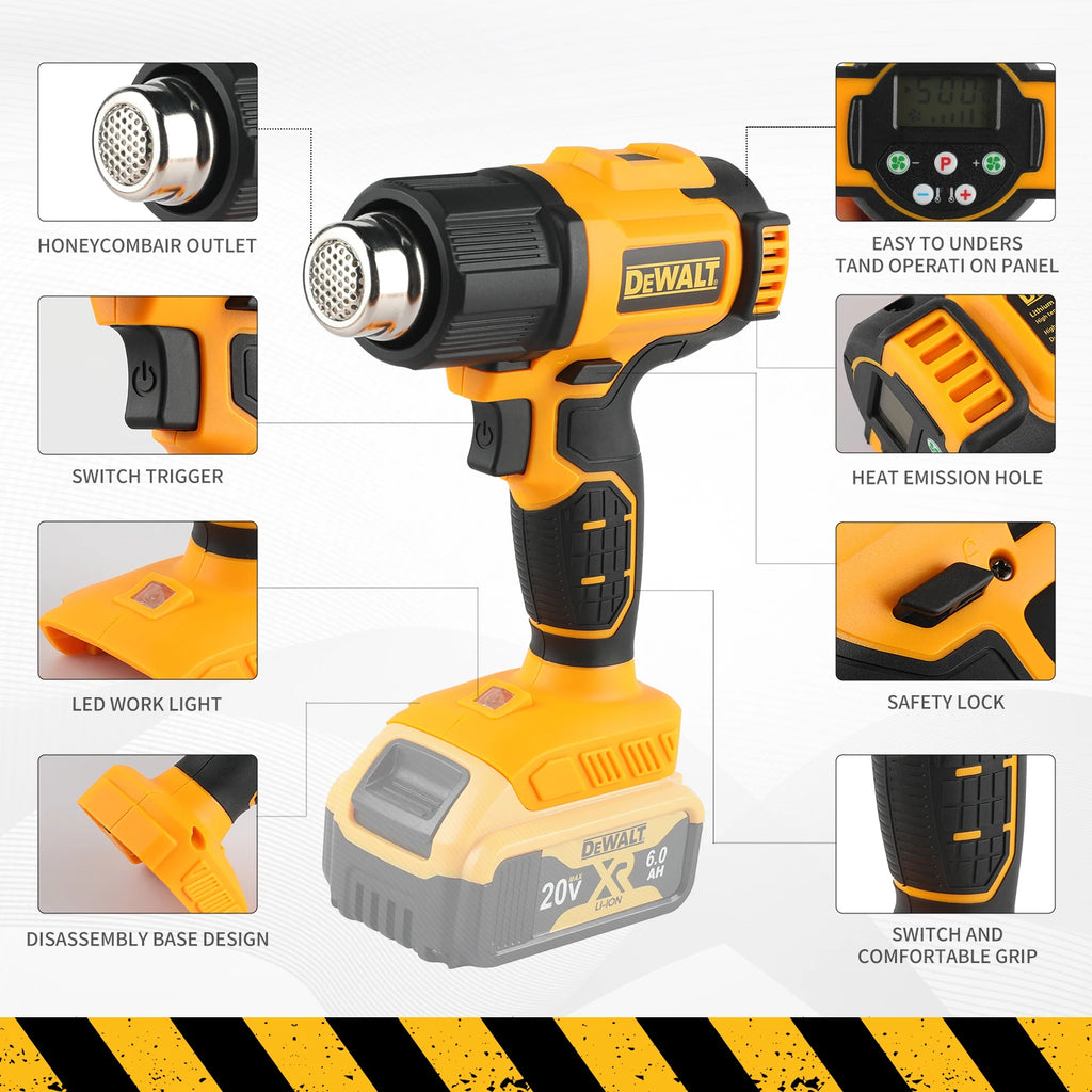 DEWALT Karštųjų Orų Pistoletas DCE530 20V Bevielis