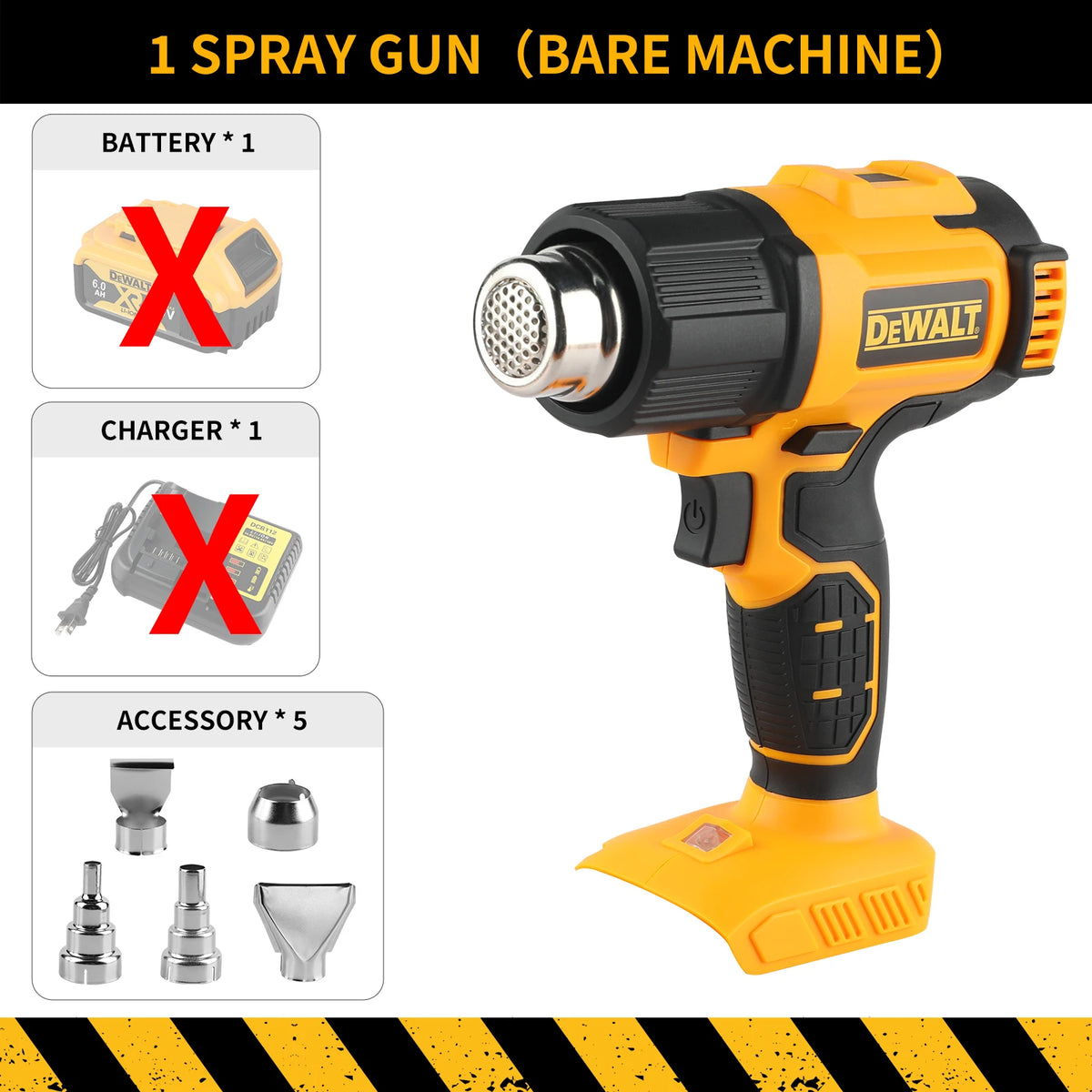 DEWALT Karštųjų Orų Pistoletas DCE530 20V Bevielis