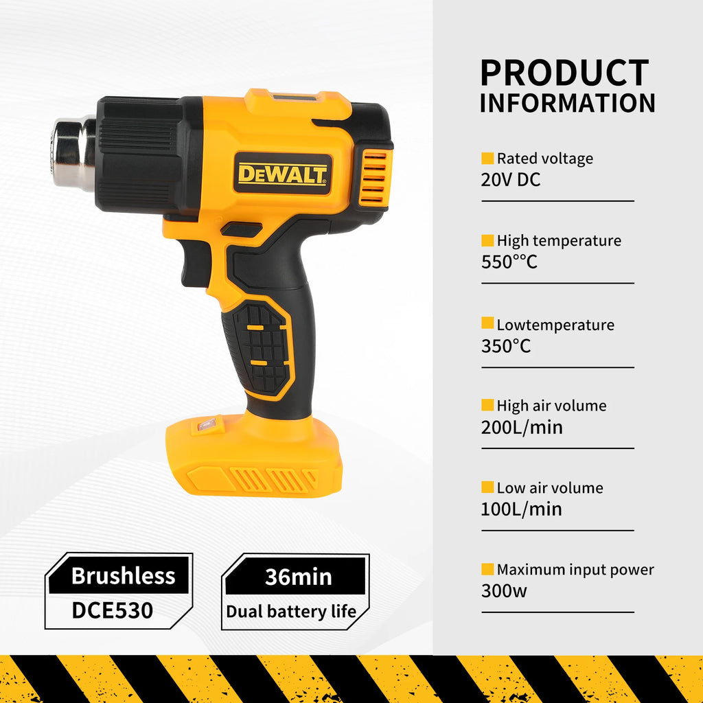 DEWALT Karštųjų Orų Pistoletas DCE530 20V Bevielis