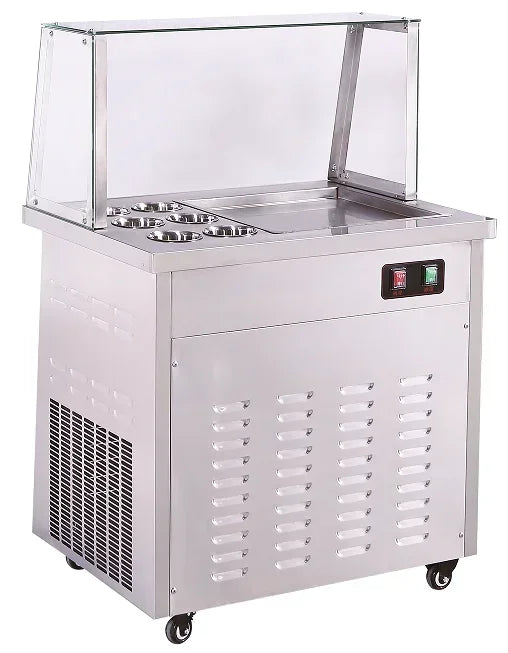 VEVOR keptų ledų (Rolled Ice Cream) gaminimo aparatas su 6 ingredientų talpomis, 1000 W