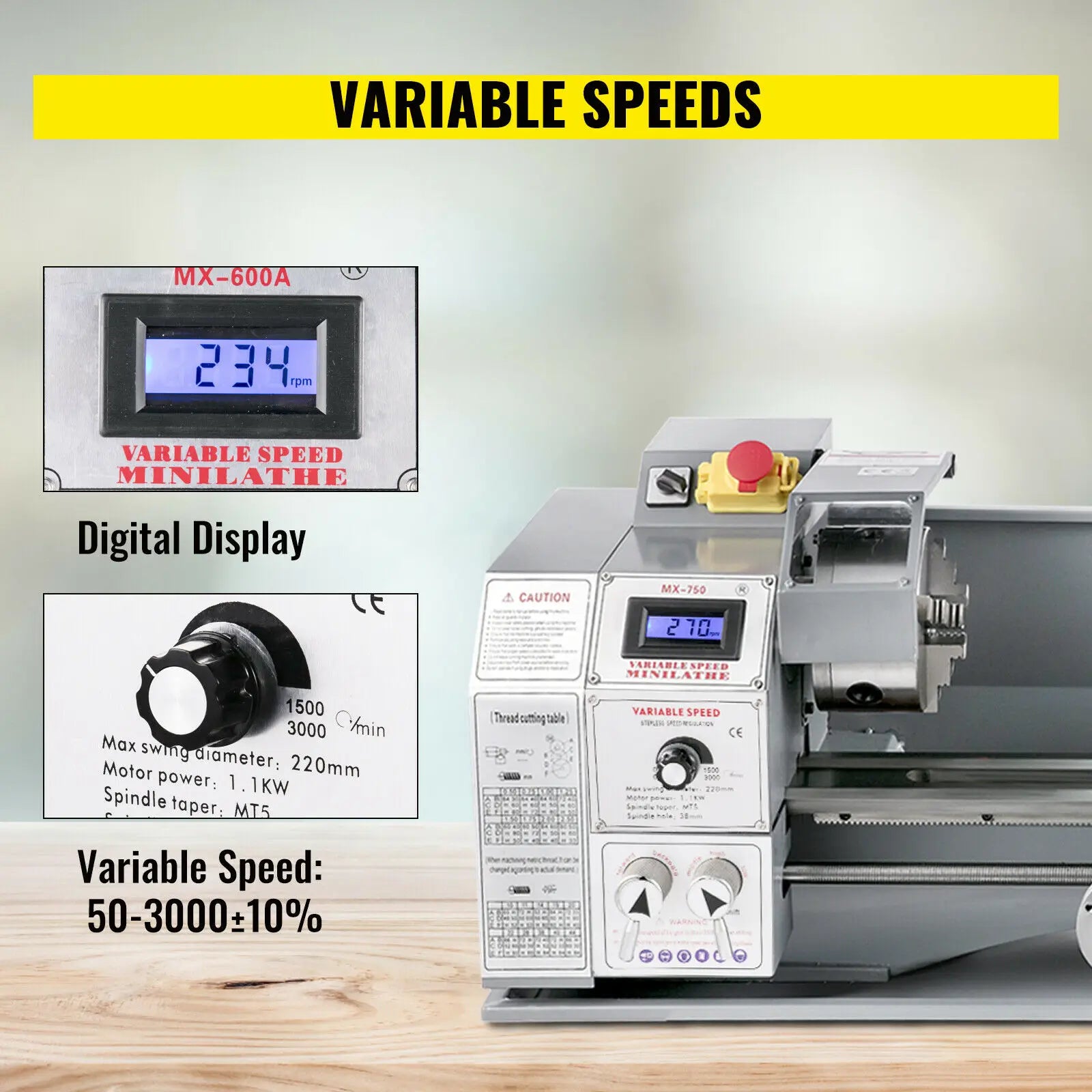 Vevor New 220*600 Manufacture CNC Machine Metal Slant Bed Lathe Hight Quality Automatic