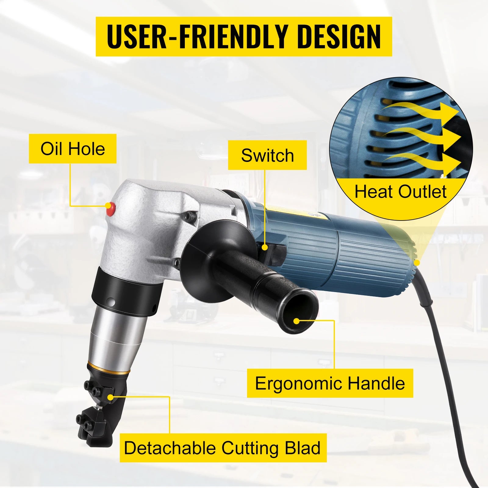 VEVOR 380W 625W Electric Metal Nibbler Corded Shears Cutter 1.8MM 4MM Cutting Thickness for Sheet Metal Stainless Steel Plastic