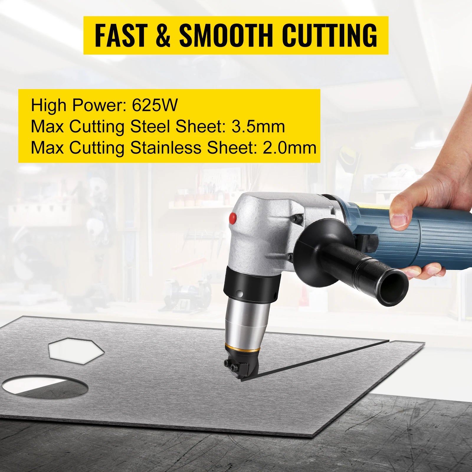 VEVOR 380W 625W Electric Metal Nibbler Corded Shears Cutter 1.8MM 4MM Cutting Thickness for Sheet Metal Stainless Steel Plastic