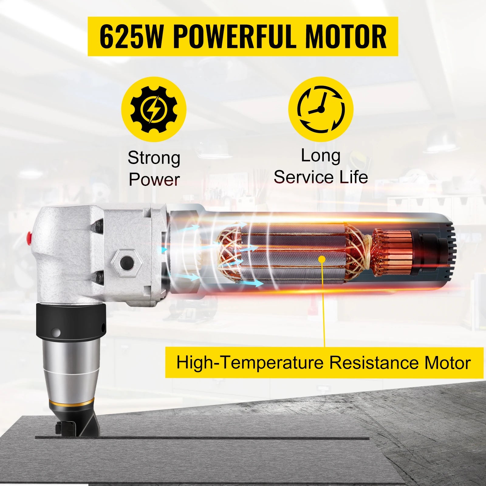 VEVOR 380W 625W Electric Metal Nibbler Corded Shears Cutter 1.8MM 4MM Cutting Thickness for Sheet Metal Stainless Steel Plastic