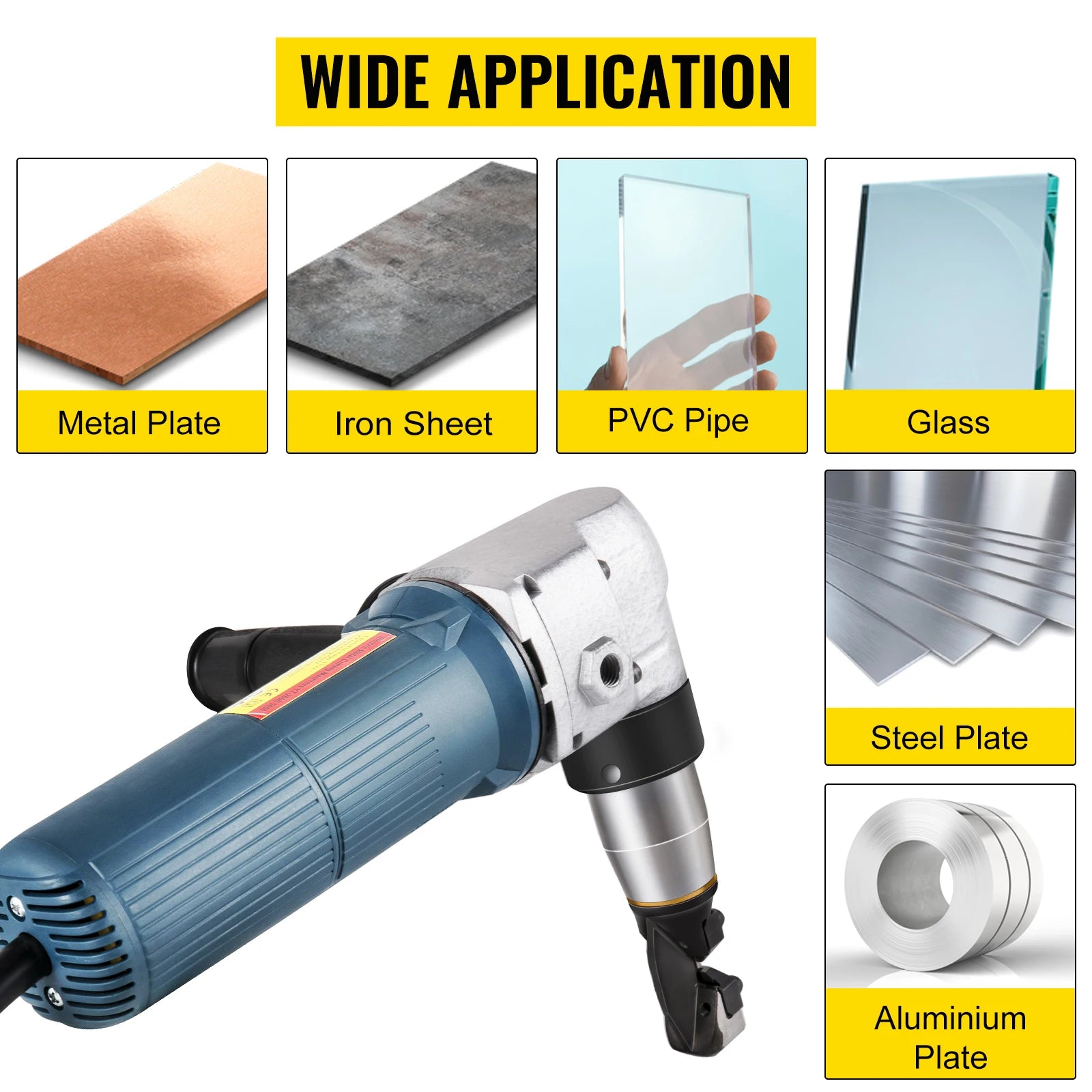 VEVOR 380W 625W Electric Metal Nibbler Corded Shears Cutter 1.8MM 4MM Cutting Thickness for Sheet Metal Stainless Steel Plastic