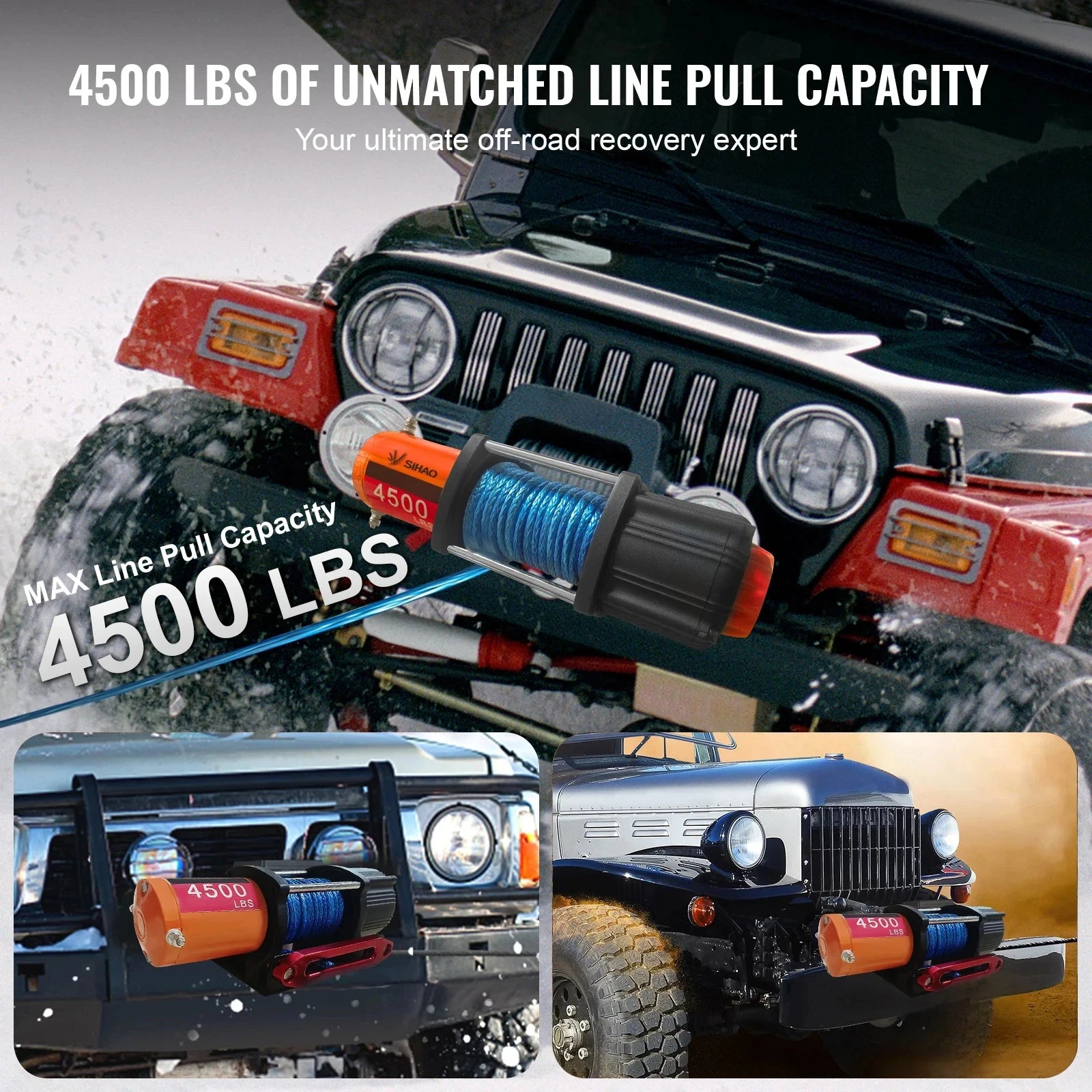 VEVOR Electric Winch 4500lbs