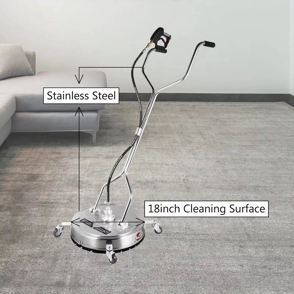 VEVOR Surface Cleaner 18 Inch Flat Surface Cleaner for Pressure Washer 4000psi Pressure with 3/8 Quick Connector Surface Cleaner