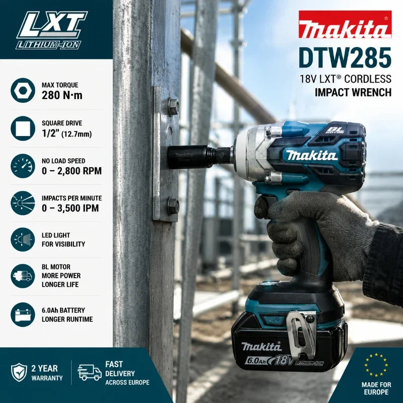 Makita DTW285 18V Brushless Cordless Impact Wrench Kit