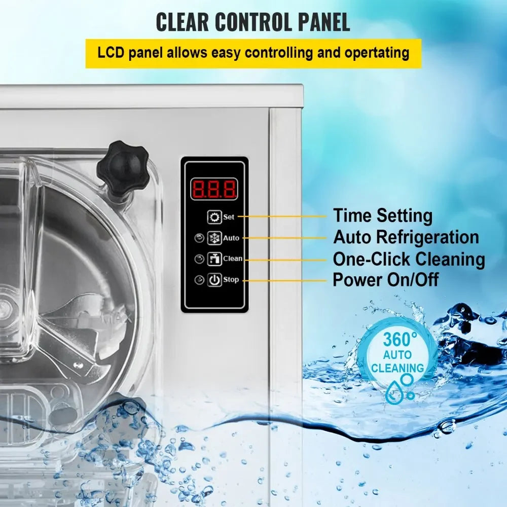 VEVOR Commercial Ice Cream Machine, 16-20L/H Yield, 1400W Single Flavor Countertop Hard Serve Ice Cream Maker, for Restaurant