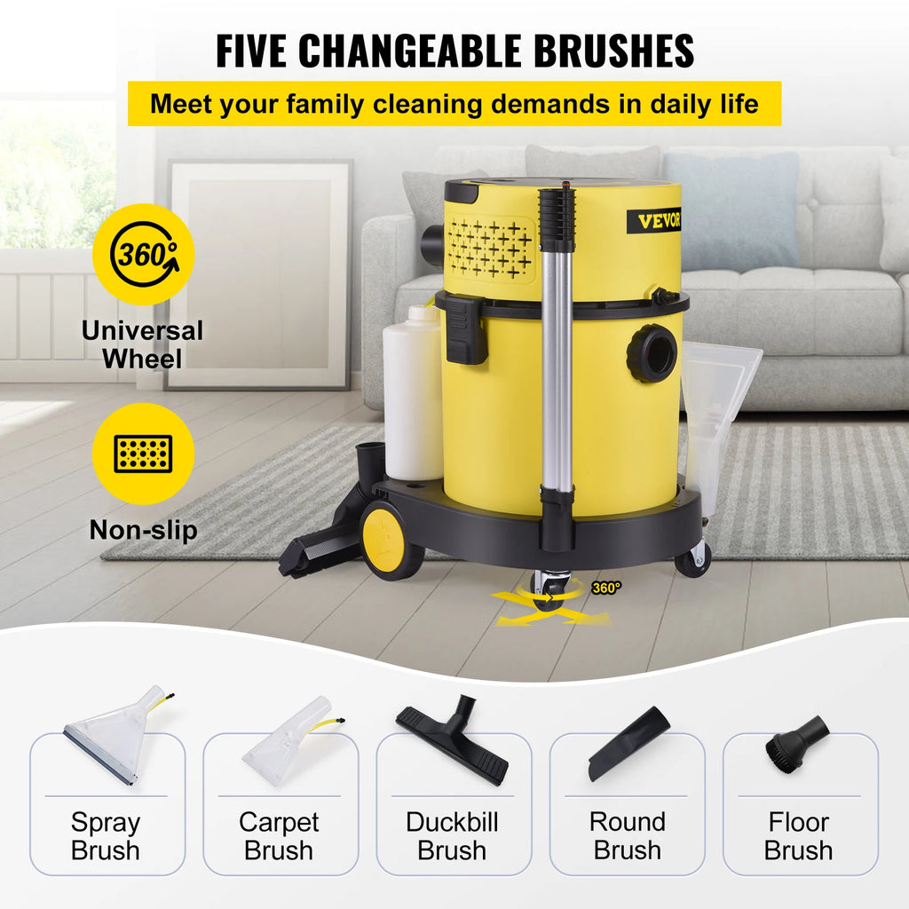 VEVOR Wet Dry Vacuum Cleaner 5.3 Gallon 2 Peak HP 4-in-1 Portable Shop Vacuum with Blow and Spray Function for Household Car