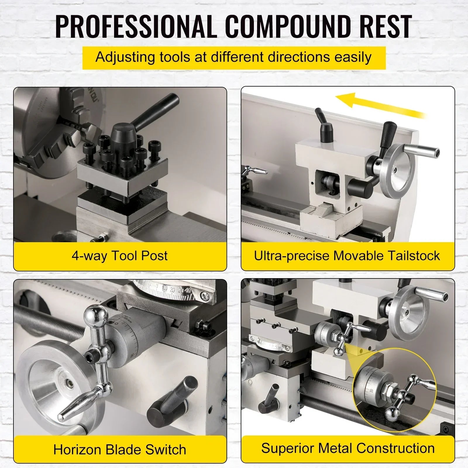 VEVOR Pro Leg Stretcher 220LBS Leg Stretch MachineMetalLathePrecisionToolMiniLatheVariableSpeedMiniMetalLathe
