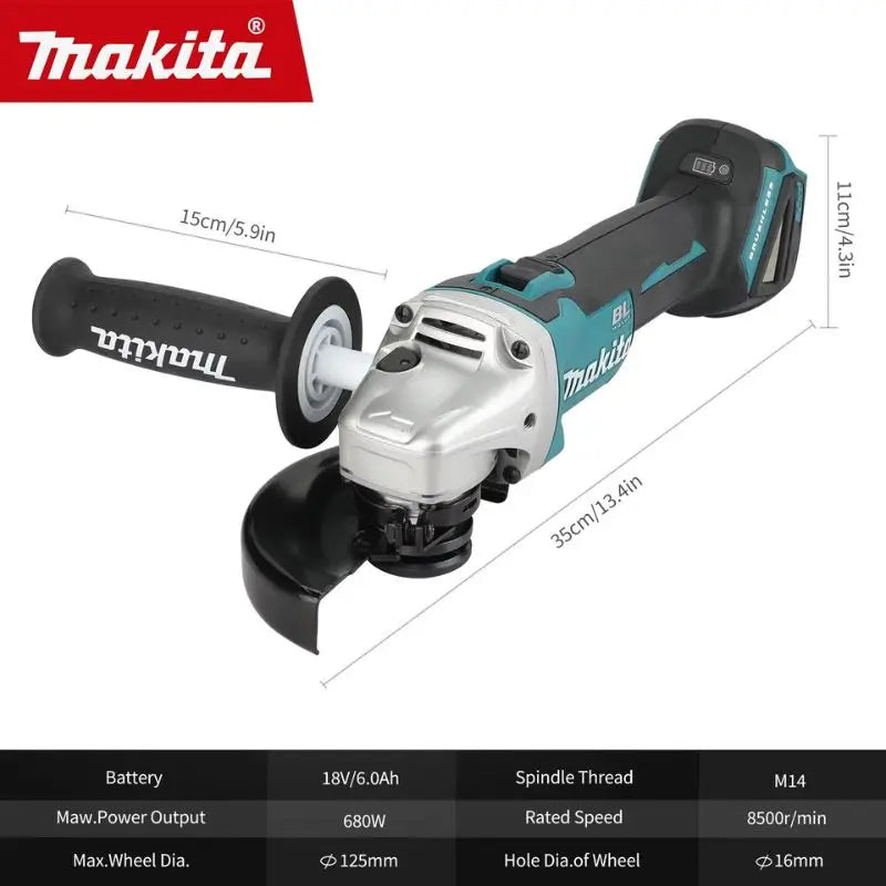 Makita DGA504 18V Elektrinis Kampinis Šlifuoklis