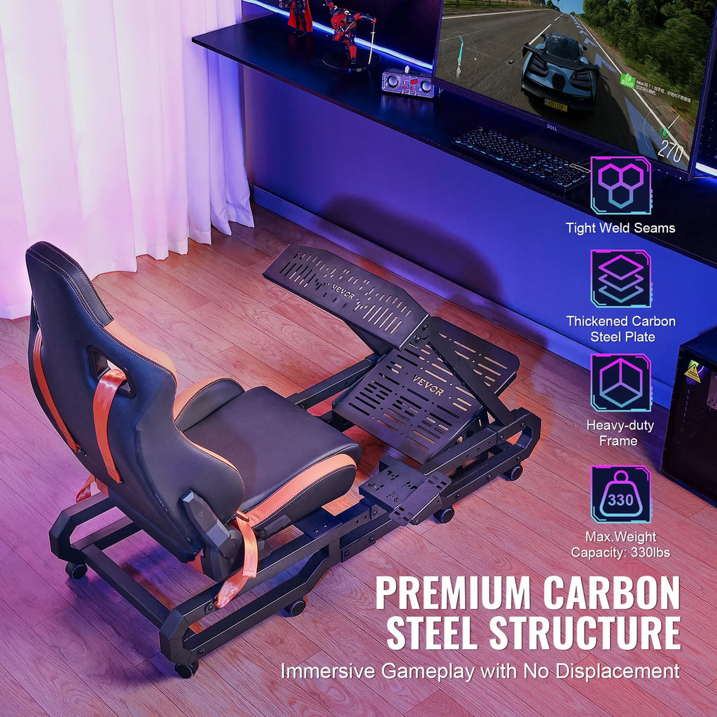 VEVOR Racing Wheel Stand For Logitech G923/G920/G29 Heavy Duty Steel Driving Simulator Cockpit-Thrustmaster T248P Load 330 LBS