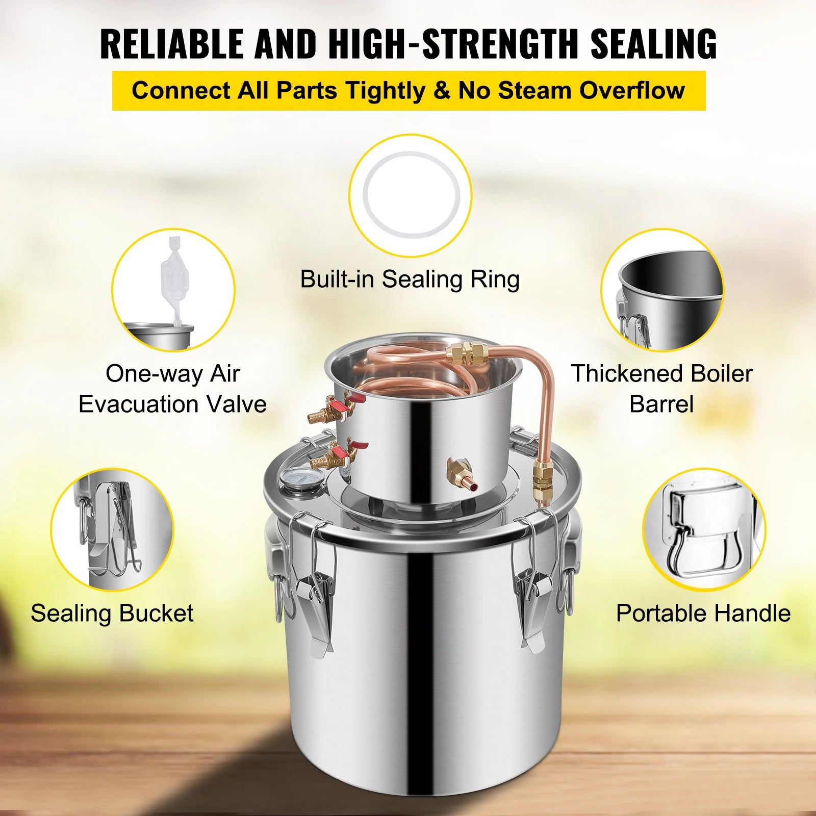 VEVOR Pro Leg Stretcher 220LBS Leg Stretch MachineAlambicDistillerAlcoholMoonshineHomeBrewWaterWineEssentialOilBrewingKit