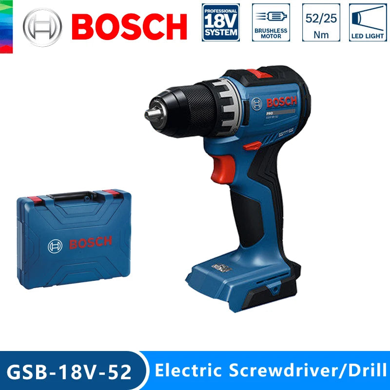 Bosch GSB 18V-52 Elektrinis Gręžtuvas su 52Nm Sukimo Momentu