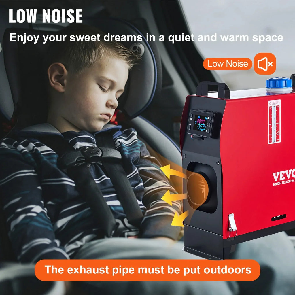 VEVOR diesel heater, 12V diesel air heater, muffler, 8kW diesel air heater with remote control and LCD thermostat display screen