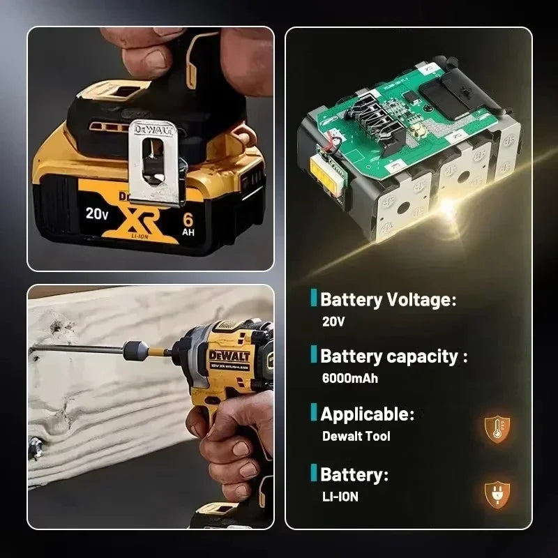 DEWALT 20V 6000mAh DCB206 Li-Ion Baterija