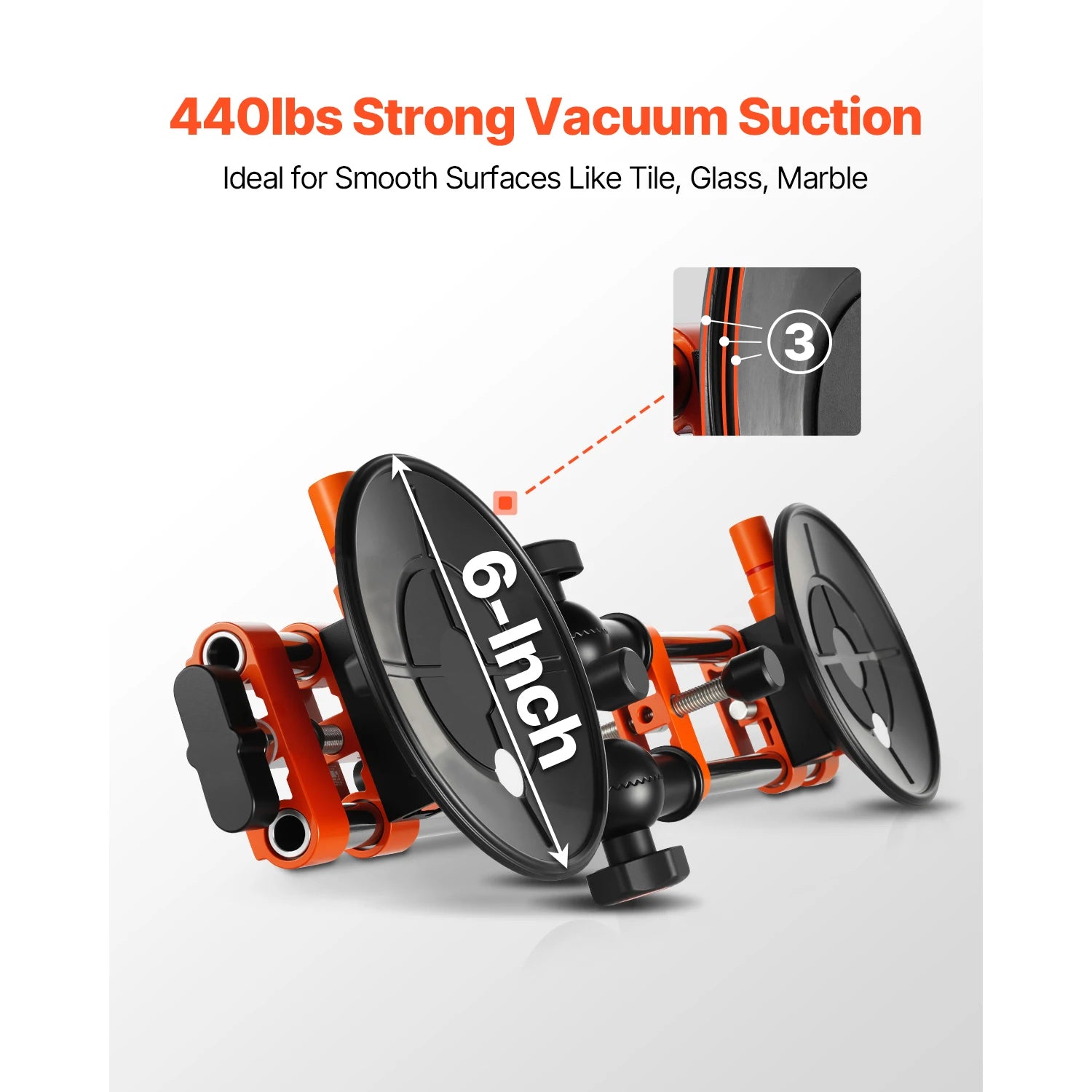 SucceBuy 2 Packs Seamless Granite Seam Setter 90°-120° Adjustable with 6in Suction Cups Seam Joiner for Tile Joining & Leveling
