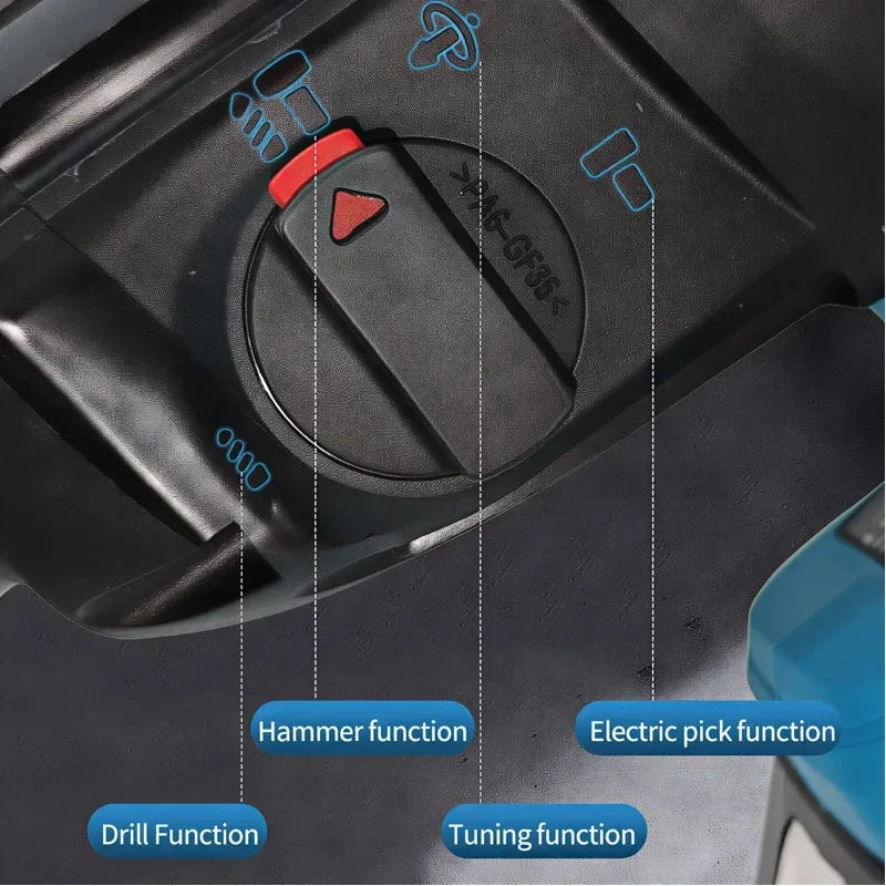 Bešepetėlinis akumuliatorinis perforatorius Makita DHR242 24 mm