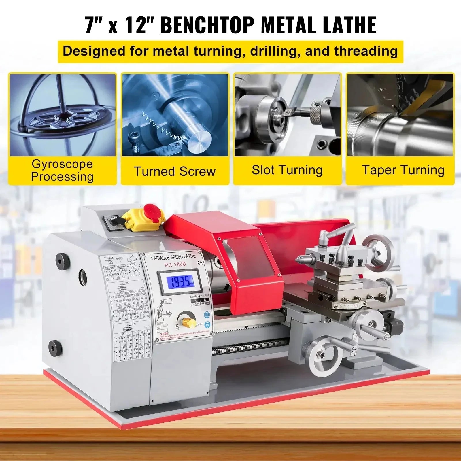 VEVOR Pro Leg Stretcher 220LBS Leg Stretch MachineMetalMiniLathe,CNCMiniMetalLathe,600WVariableSpeedMX-180DParts