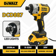 Dewalt DCD887 20V Cordless Brushless Impact Screwdriver