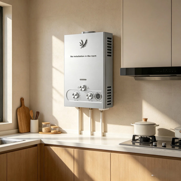 VEVOR momentinis dujinis vandens šildytuvas (LPG) 6–18 L/min su LED ekranu