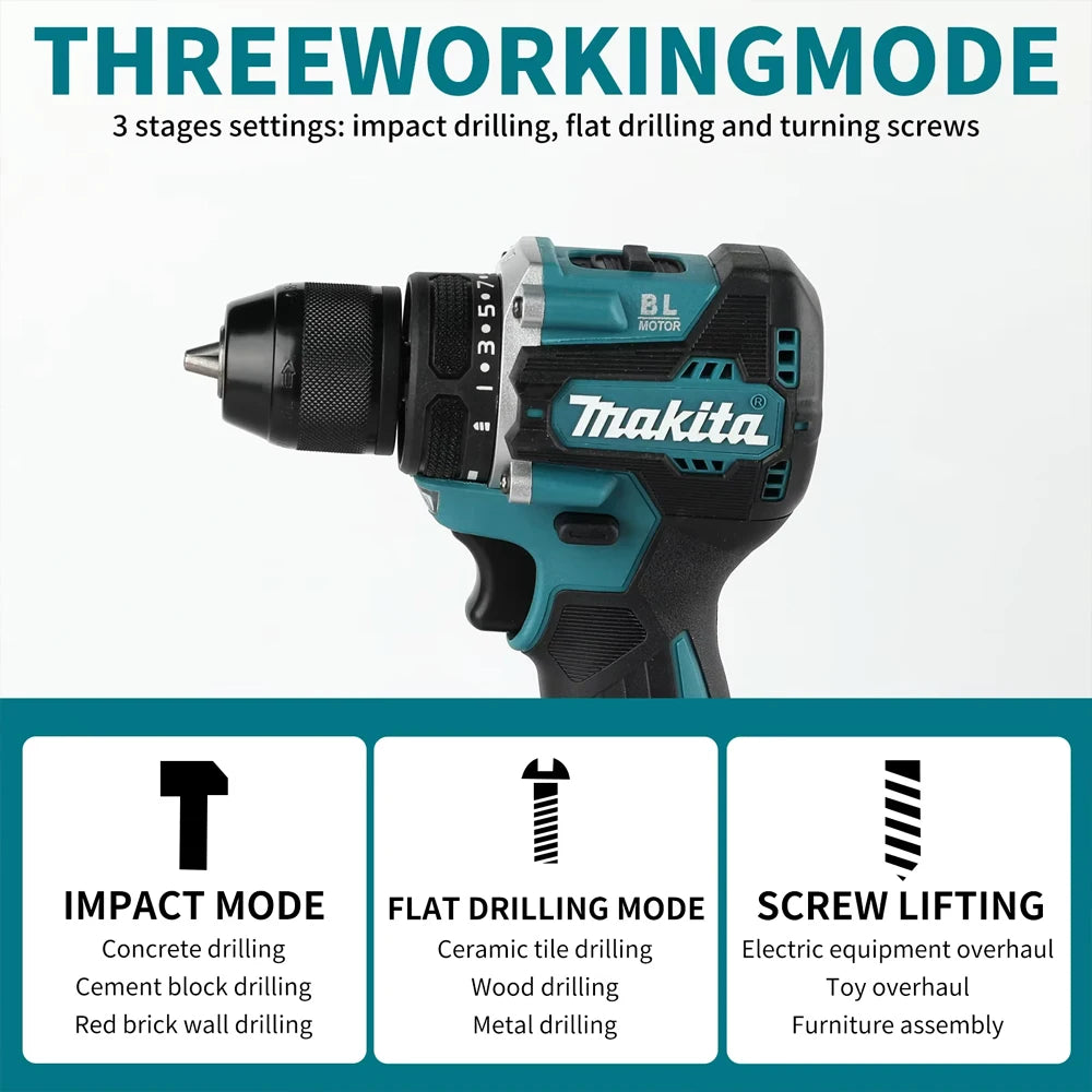 Makita DDF487 18V Bešepetėlinis Akumuliatorinis Gręžtuvas