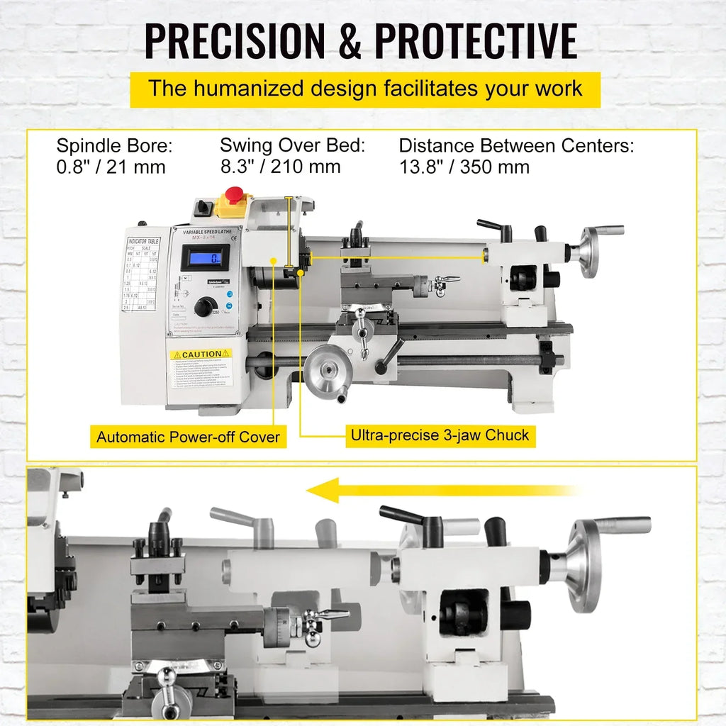 VEVOR Pro Leg Stretcher 220LBS Leg Stretch MachineMetalLathePrecisionToolMiniLatheVariableSpeedMiniMetalLathe