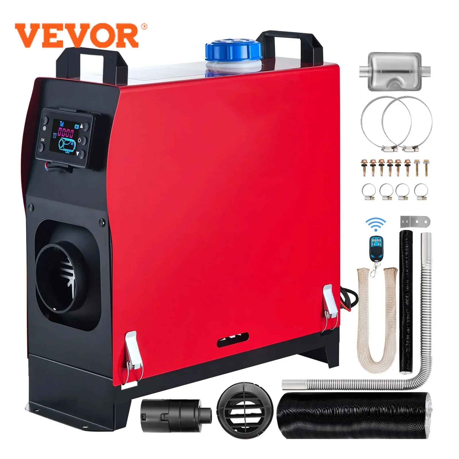 VEVOR diesel heater, 12V diesel air heater, muffler, 8kW diesel air heater with remote control and LCD thermostat display screen