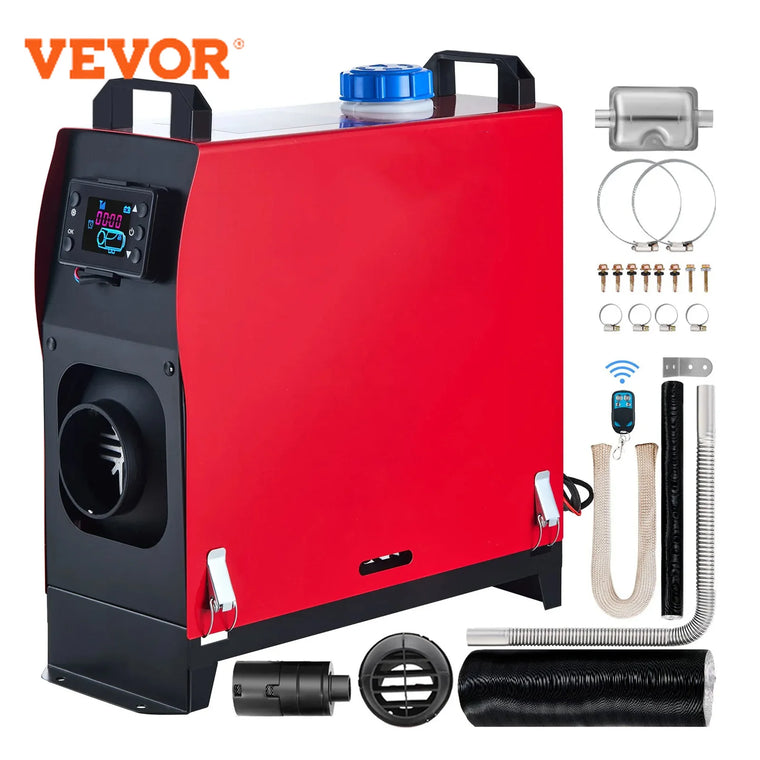 VEVOR 12 V 8 kW dyzelinis oro šildytuvas su LCD ekranu ir nuotoliniu valdymu