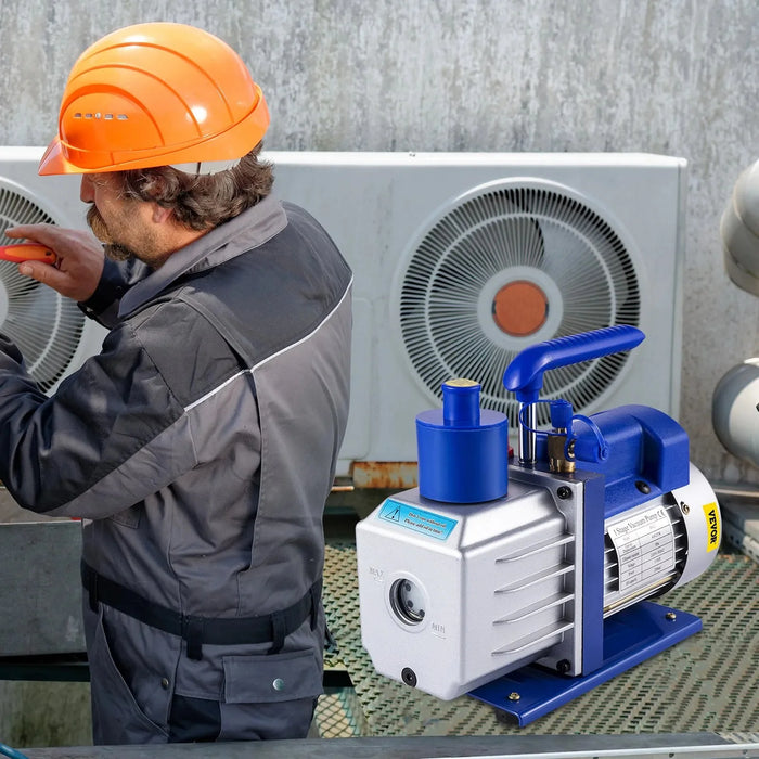 VEVOR vakuuminis siurblys 1.8–4.8 CFM su manometrų rinkiniu