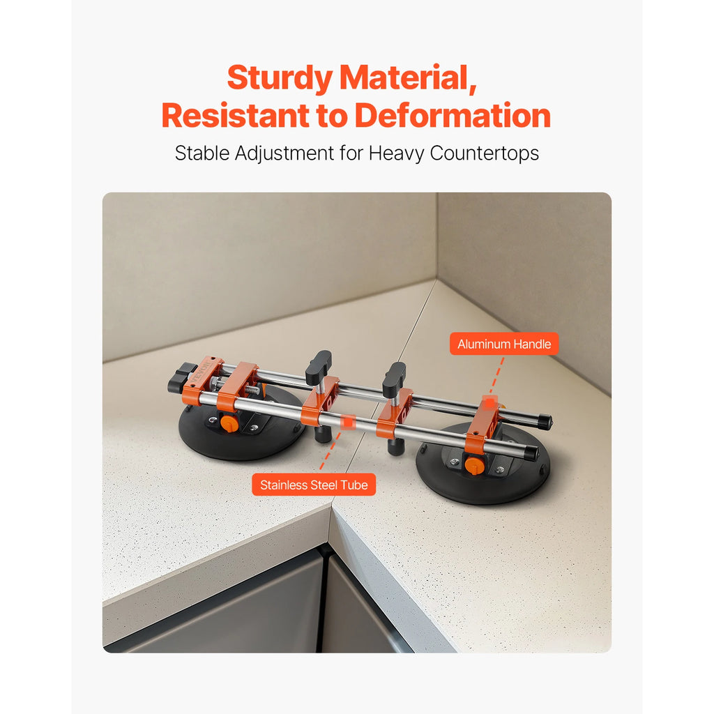 SucceBuy 2 Packs Manual Seamless Stone Seam Setter with 6in Vacuum Suction Cups Marble Stone Splicing Installation Tool for Tile