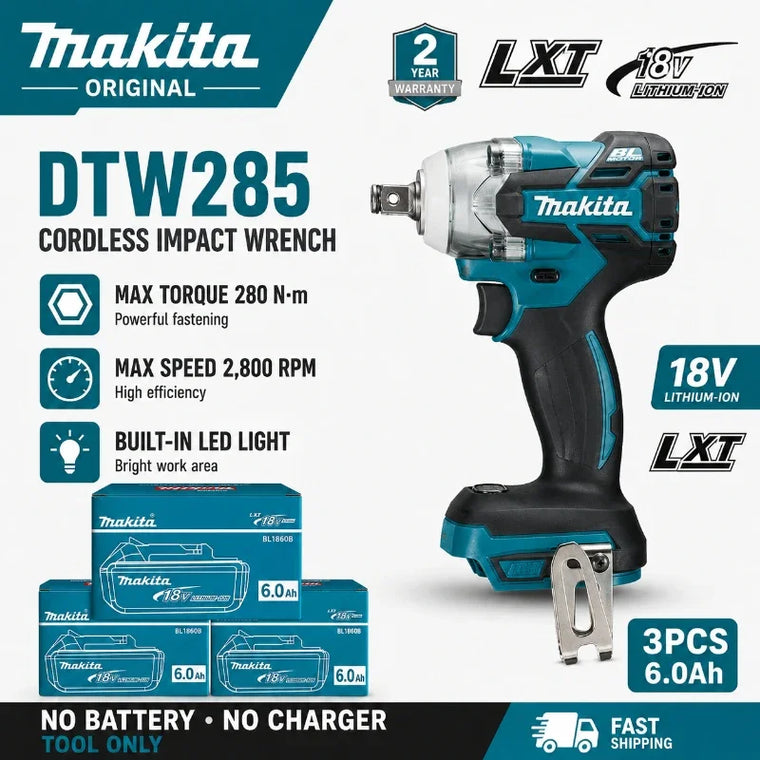 Makita DTW285 18V Brushless Cordless Impact Wrench Kit