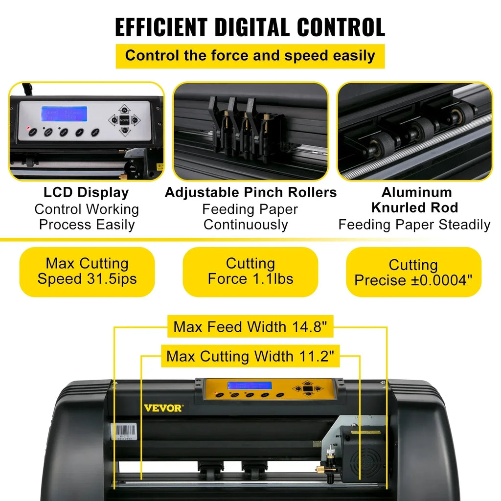VEVOR Vinyl Cutter Machine Cutting Plotter 14Inch Computer Windows Software 3 Blades 1 Pen Holder Printer for Advertisement
