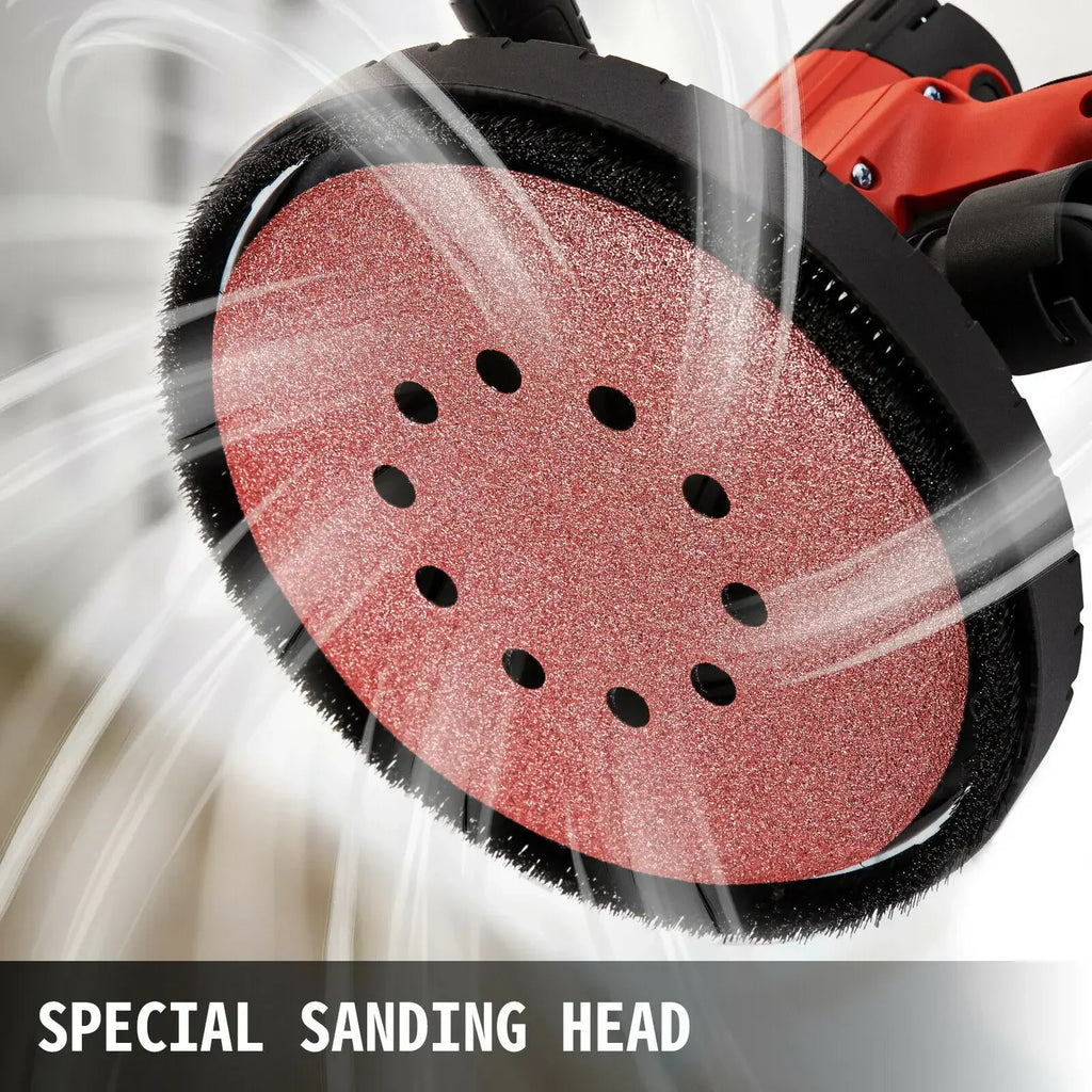 VEVOR Drywall Sander 750W, Foldable Sheetrock Sander, Variable Speed 800-1750 RPM, Wall Sander, w/LED Strip Light and Vacuum Bag