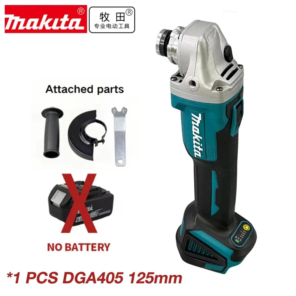 Makita DGA404 125mm kampinis šlifuoklis, atsparus vandeniui