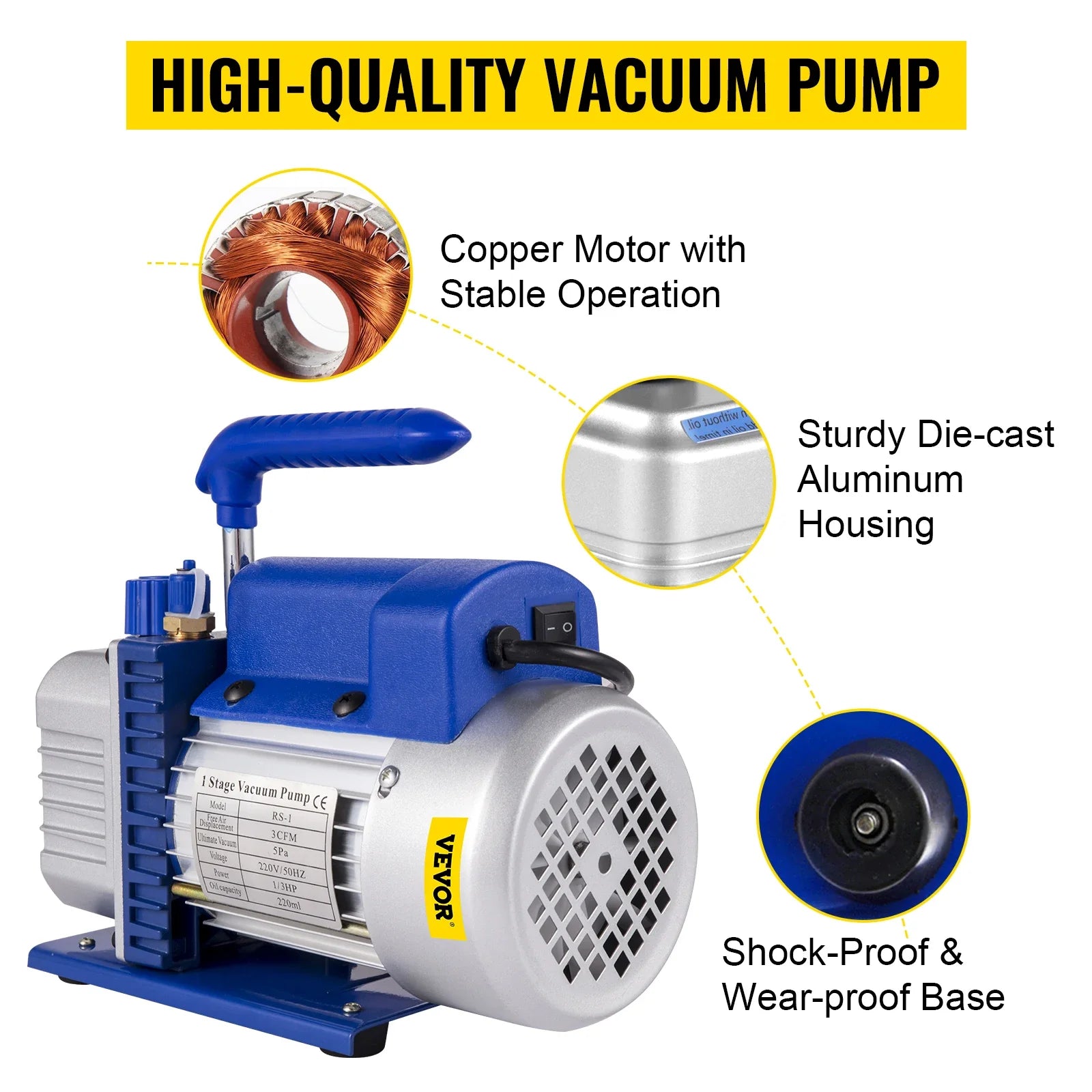 VEVOR Vacuum Pump 1.8-4.8CFM