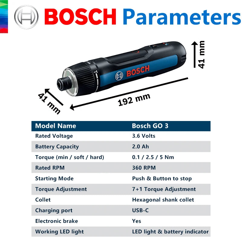 Bosch GO 3 3.6V Akumuliatorinis Atsuktuvas su Dėžute