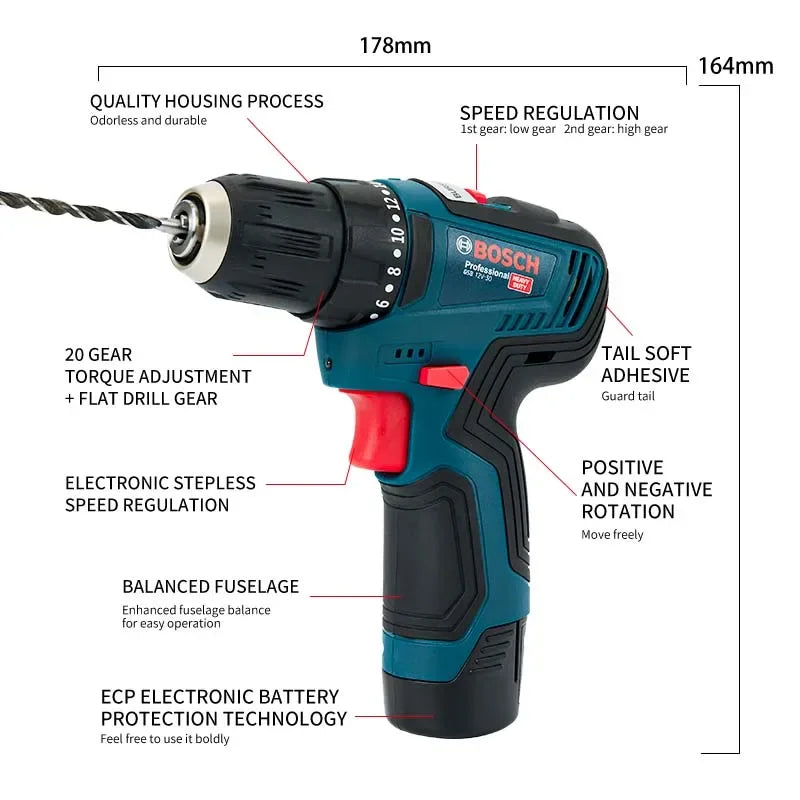 Bosch GSB-12-V30 Akumuliatorinis Gręžtuvas
