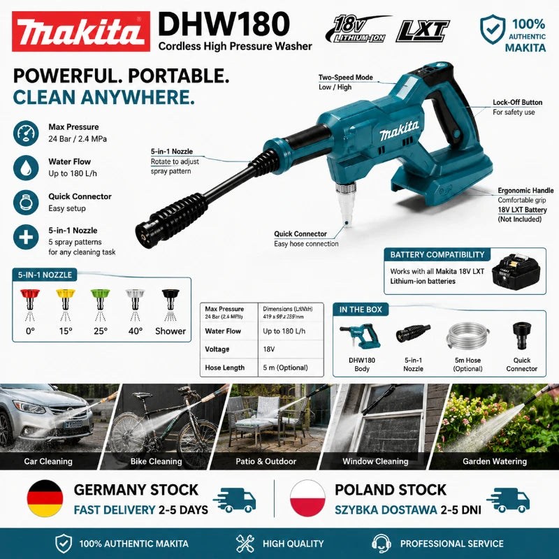 Aukšto Slėgio Ploviklis Makita DHW180 Be Laido