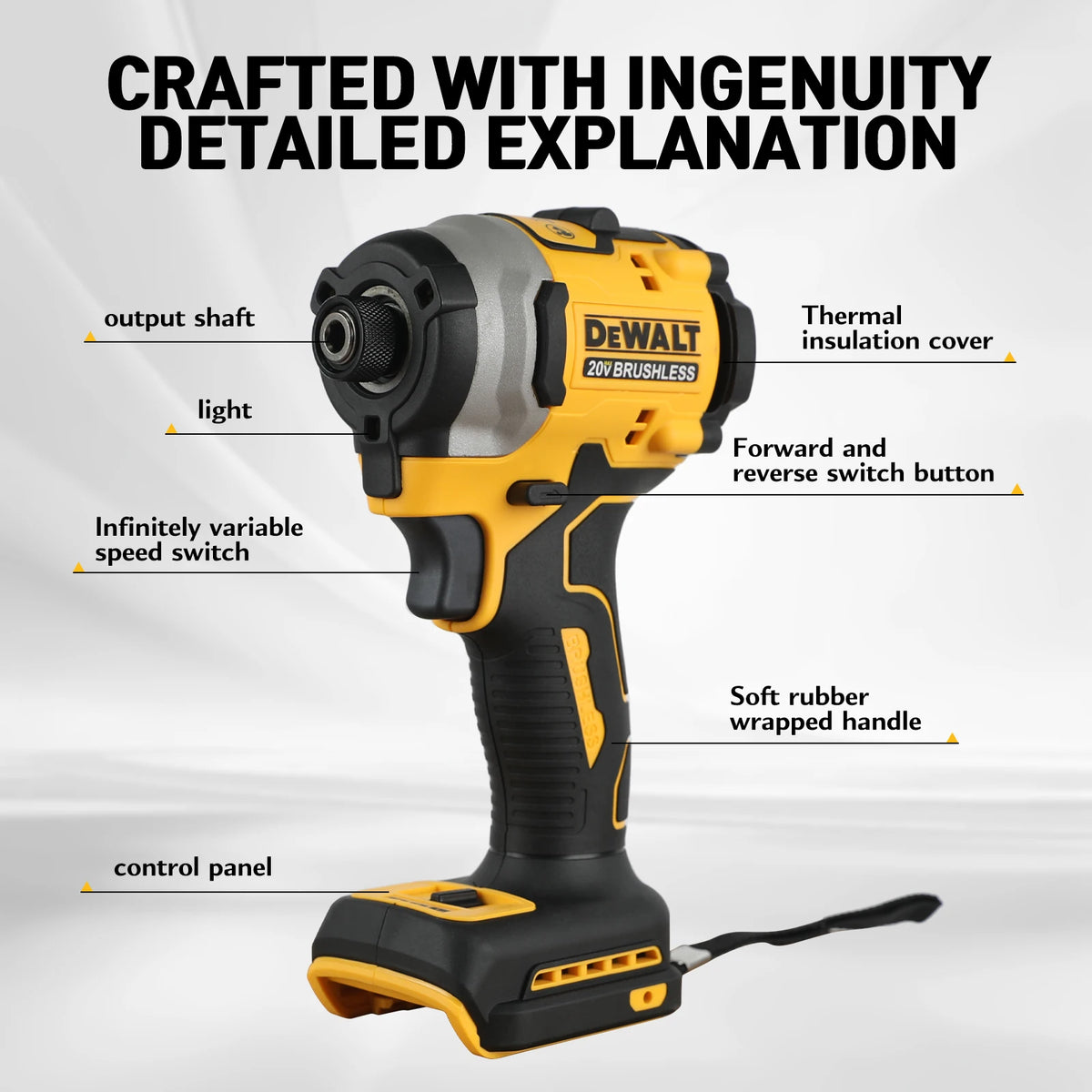 Dewalt DCF850 20V Akumuliatorinis Bevielis Atsuktuvas