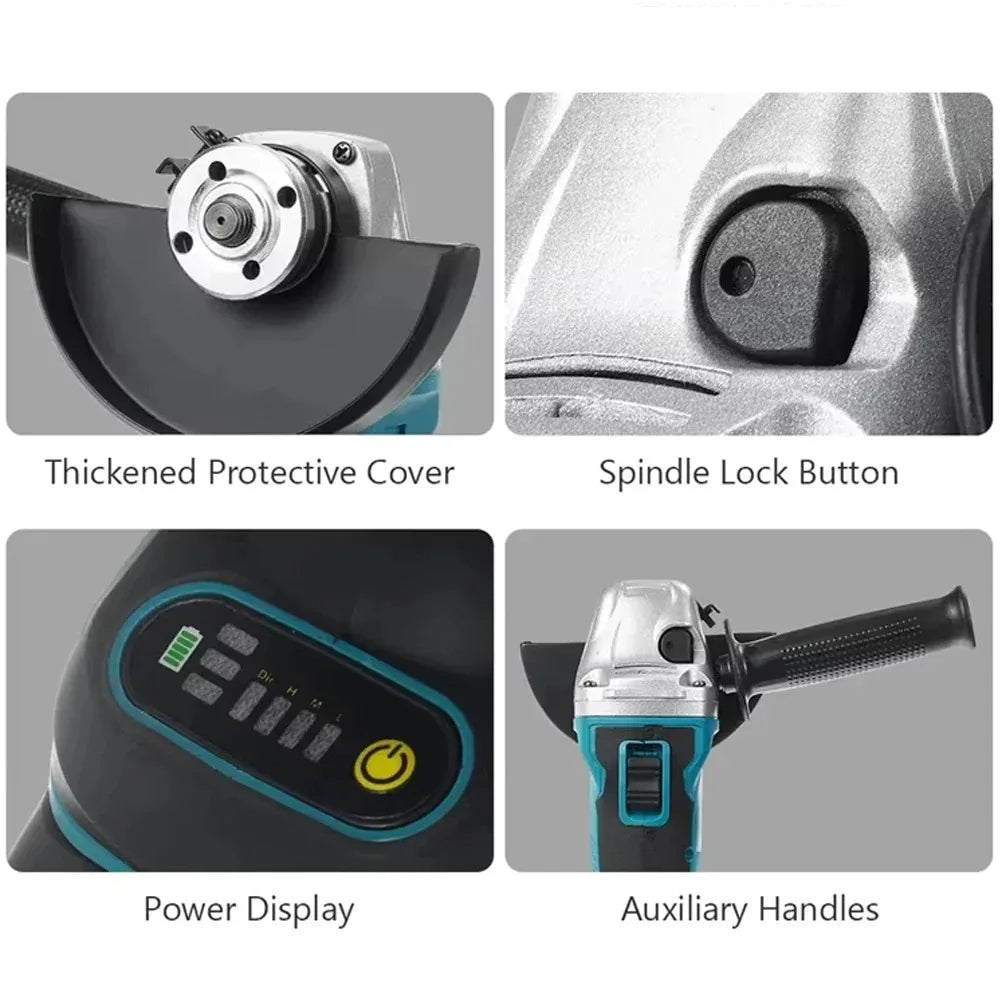 Makita DGA404 125mm kampinis šlifuoklis, atsparus vandeniui