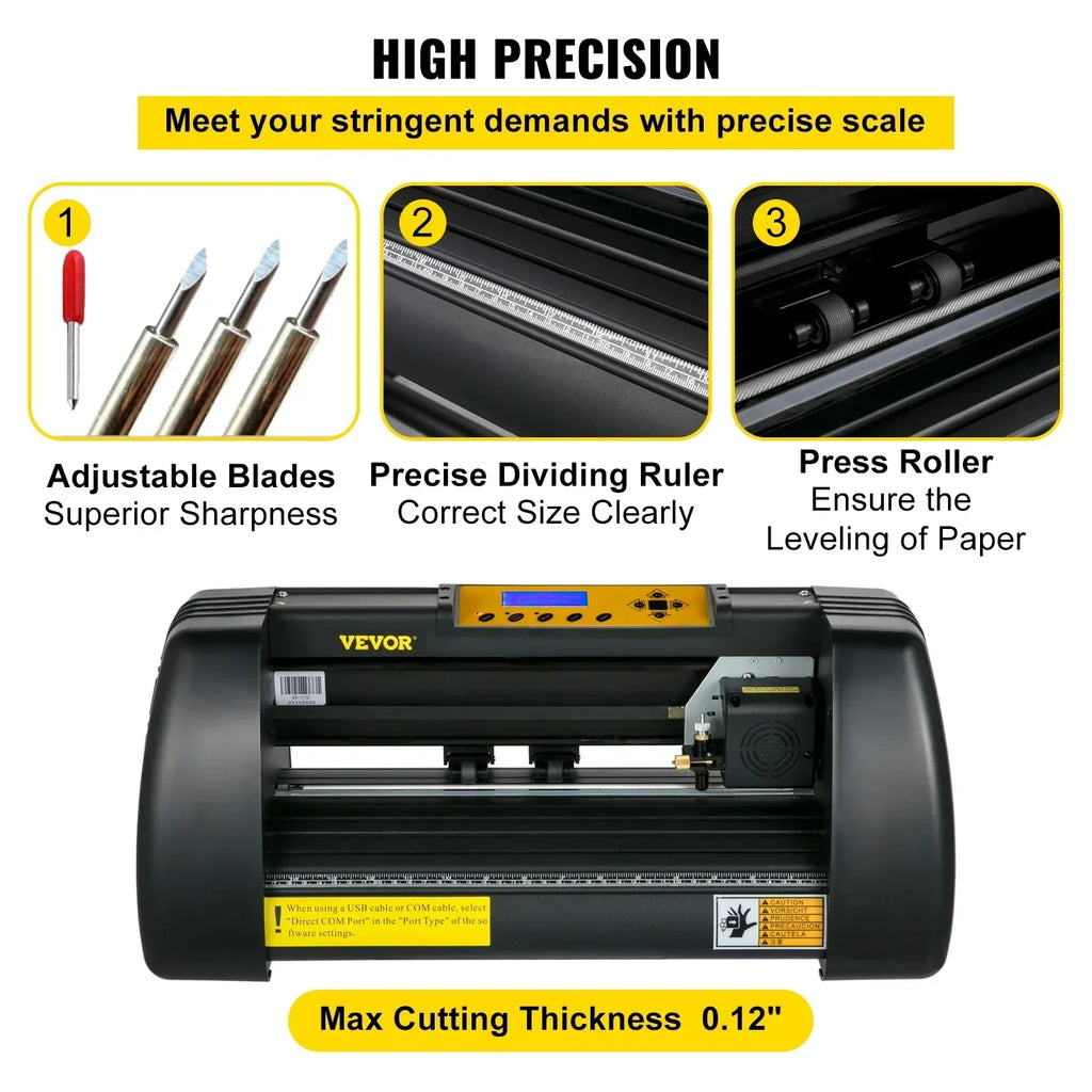 VEVOR Vinyl Cutter Machine Cutting Plotter 14Inch Computer Windows Software 3 Blades 1 Pen Holder Printer for Advertisement