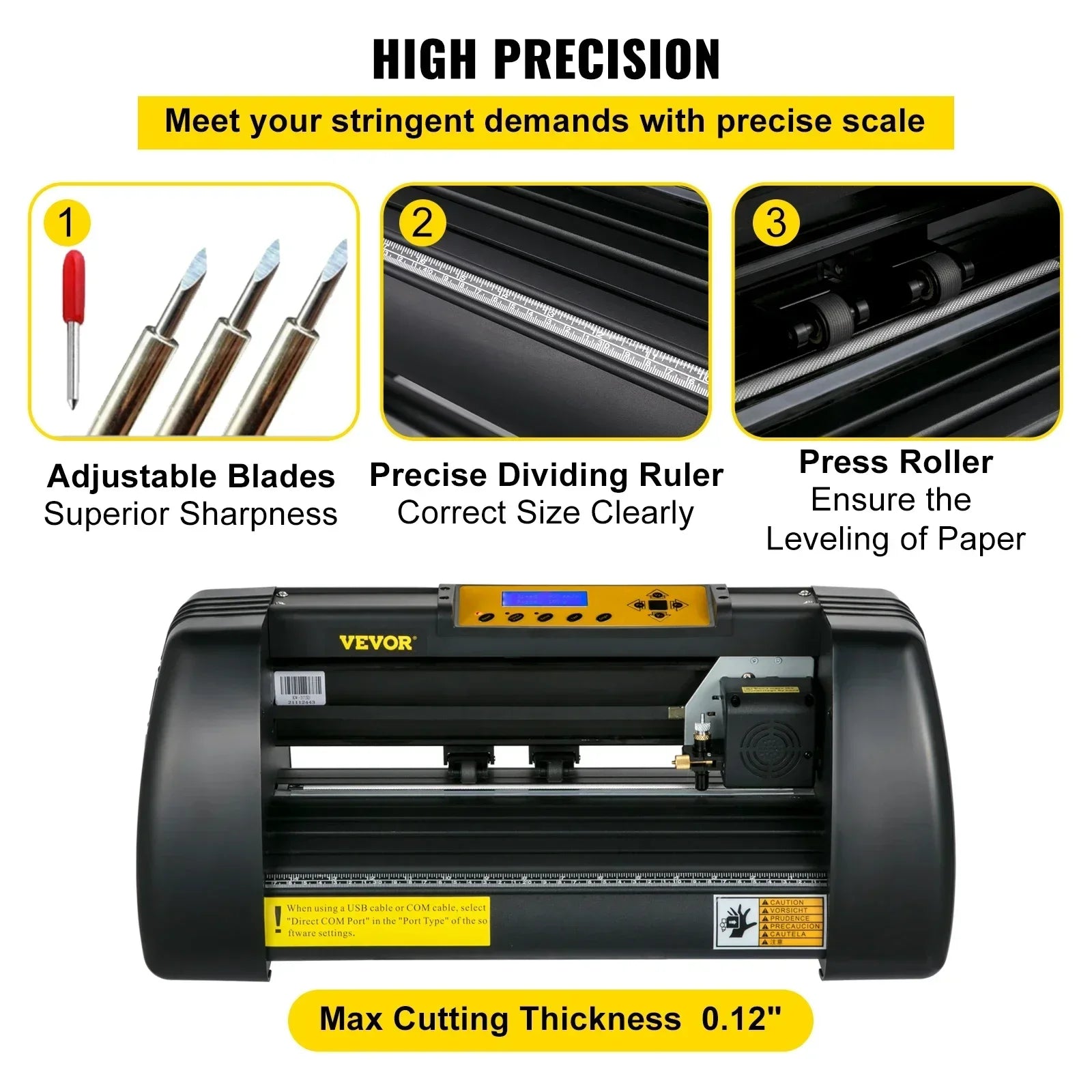 VEVOR Vinyl Cutter Machine Cutting Plotter 14Inch Computer Windows Software 3 Blades 1 Pen Holder Printer for Advertisement