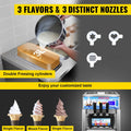 VEVOR Commercial Ice Cream Machine 3-flavor Yogurt Maker One-click Clean 18L/H LCD Display New Soft Ice Cream machine for Home