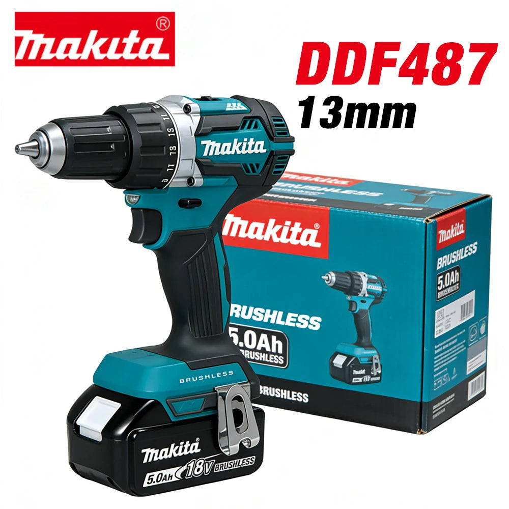 Makita DDF487 18V Bešepetėlinis Gręžtuvas-Suktuvas 13 mm