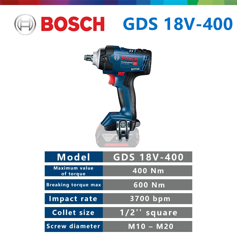 Bosch GDS 18V-400 400Nm Cordless Impact Wrench