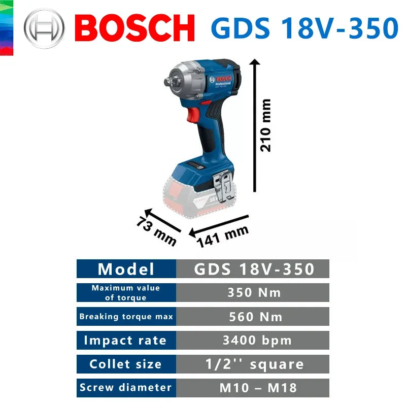Bosch GDS 18V-350 Akumuliatorinis Sukimo Momentas 350Nm