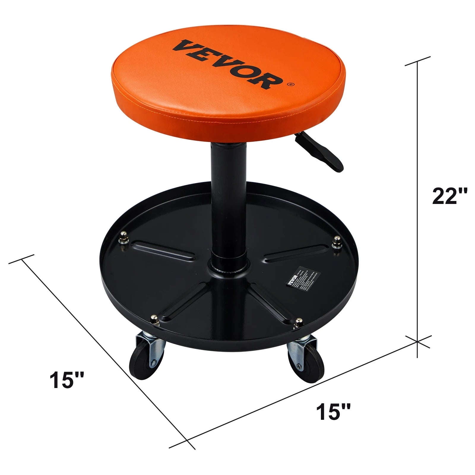 VEVOR Mechanic Stool 250 LBS Rolling Pneumatic Creeper Garage/Shop Seat Padded Rolling Workshop Stool for Garage Auto Repair