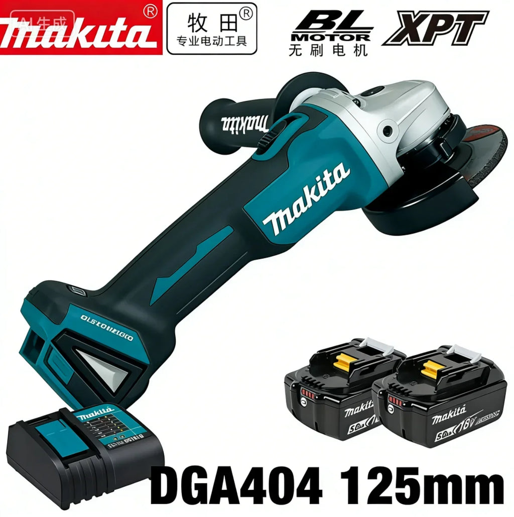 Makita DGA404 125mm kampinis šlifuoklis, atsparus vandeniui